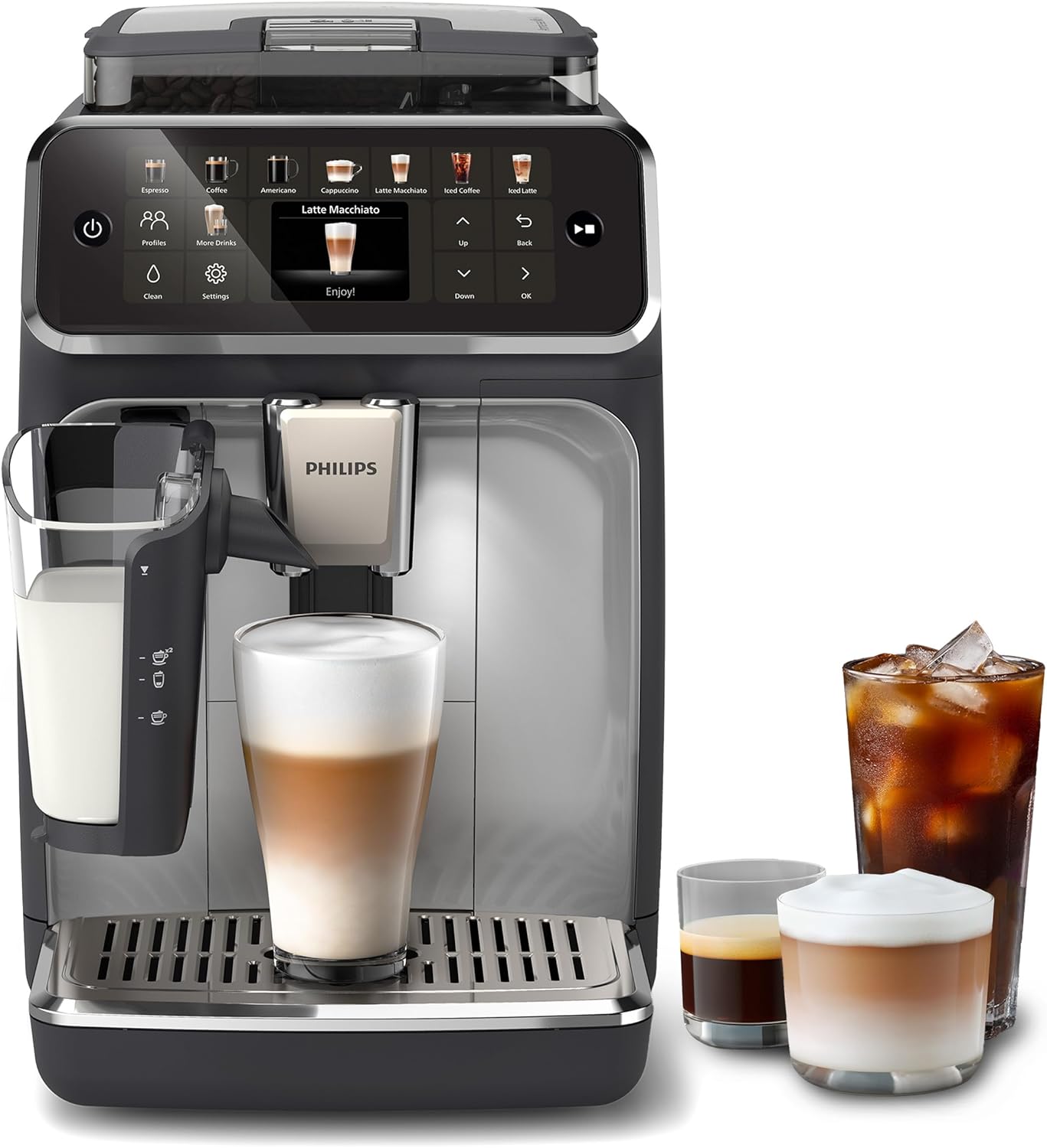 Philips 5500 Fully Automatic Espresso Machine with LatteGo & Iced Coffe