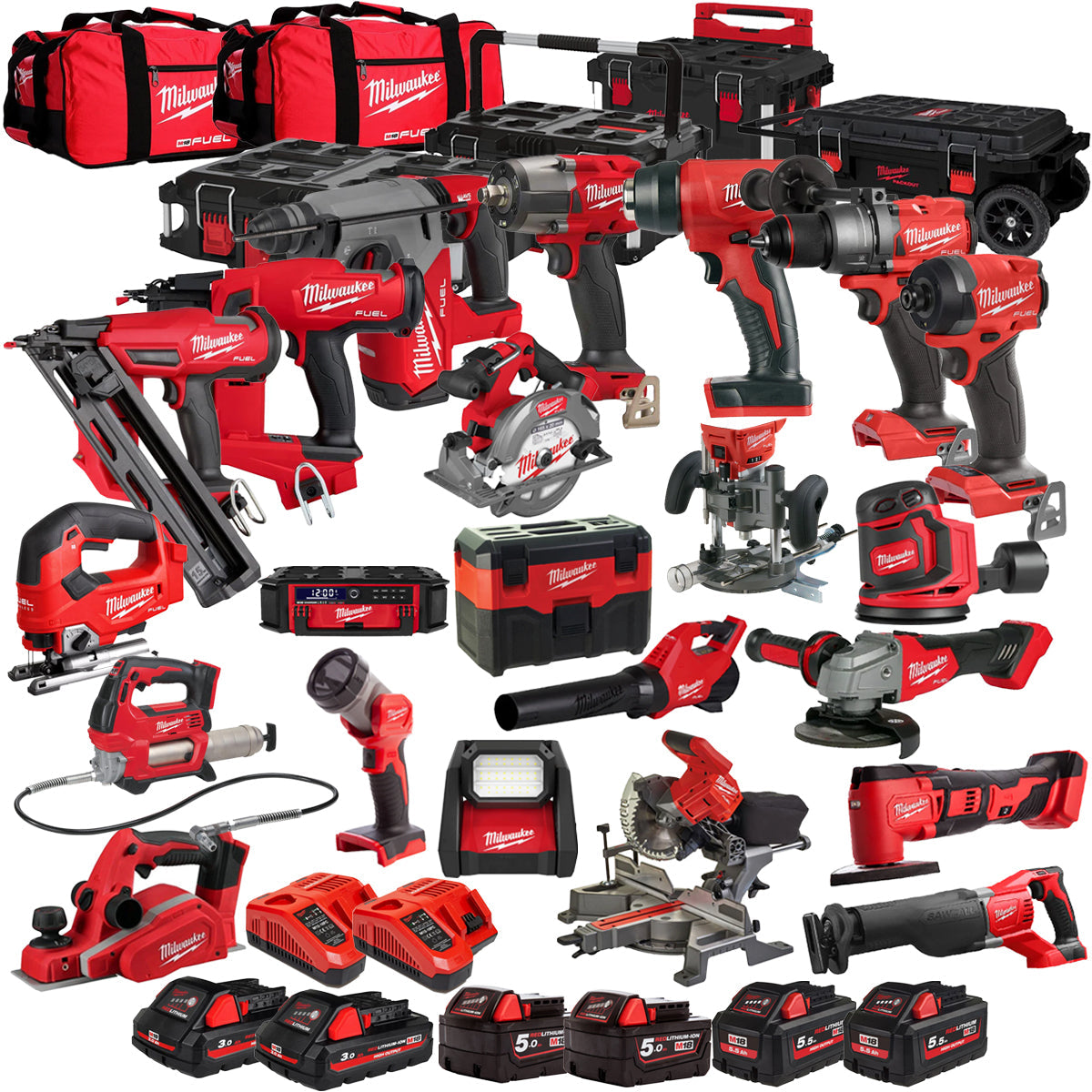 MW 18V 22 Piece Power Tool Kit with 6 x Batteries T4TKITM - 18479