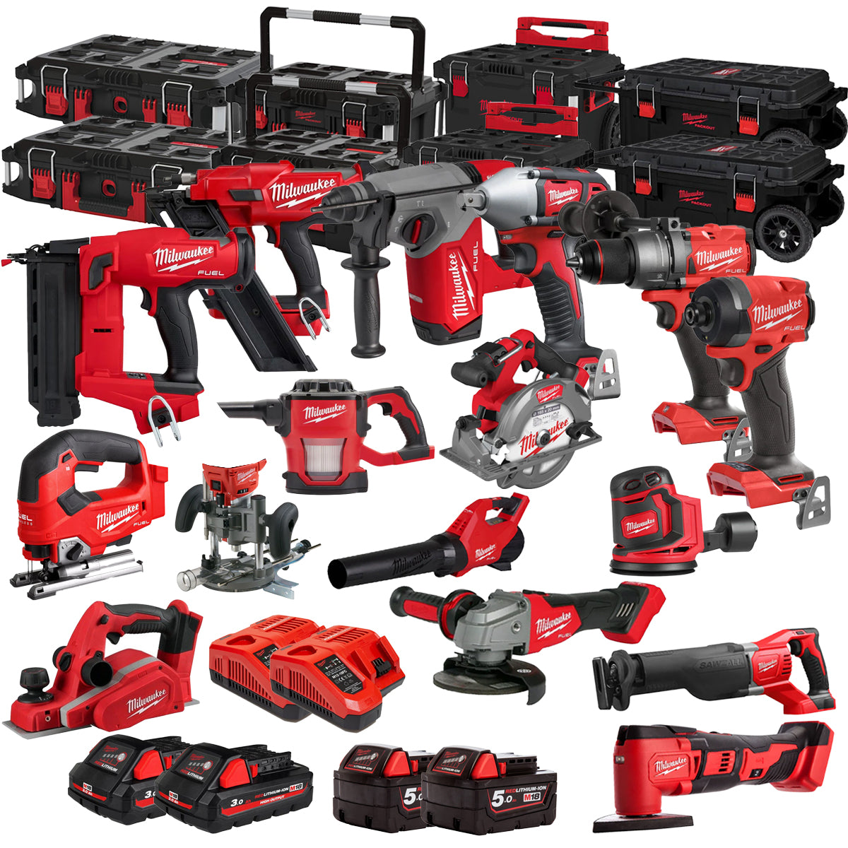 MW 18V 16 Piece Power Tool Kit with 4 x Batteries T4TKITM - 18480