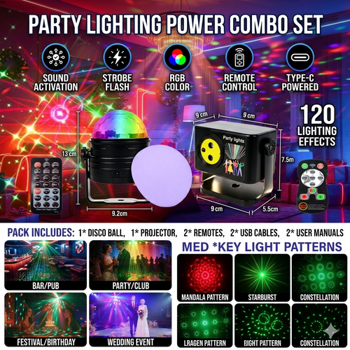 (HOT)RaveLight™ Color Laser Light & Disco Ball light