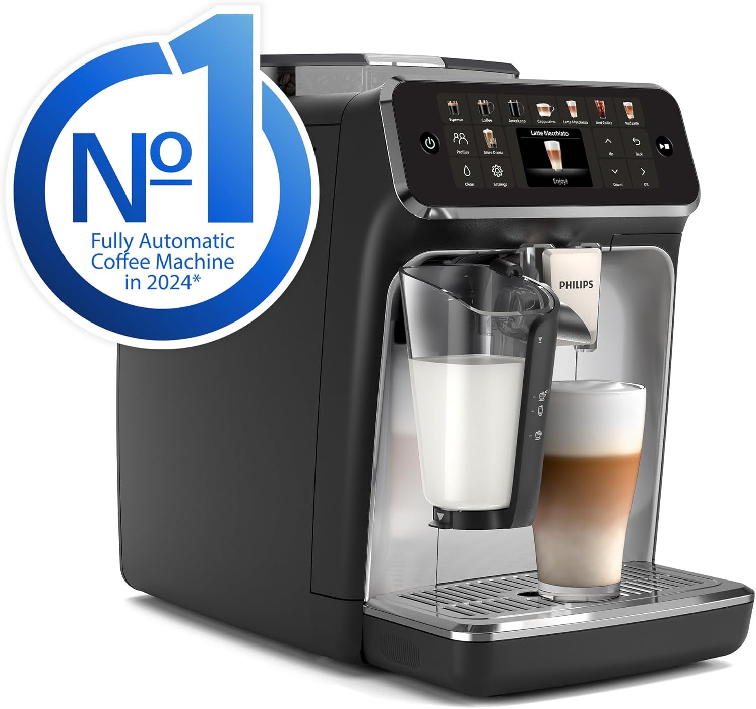 Philips 5500 Fully Automatic Espresso Machine with LatteGo & Iced Coffe