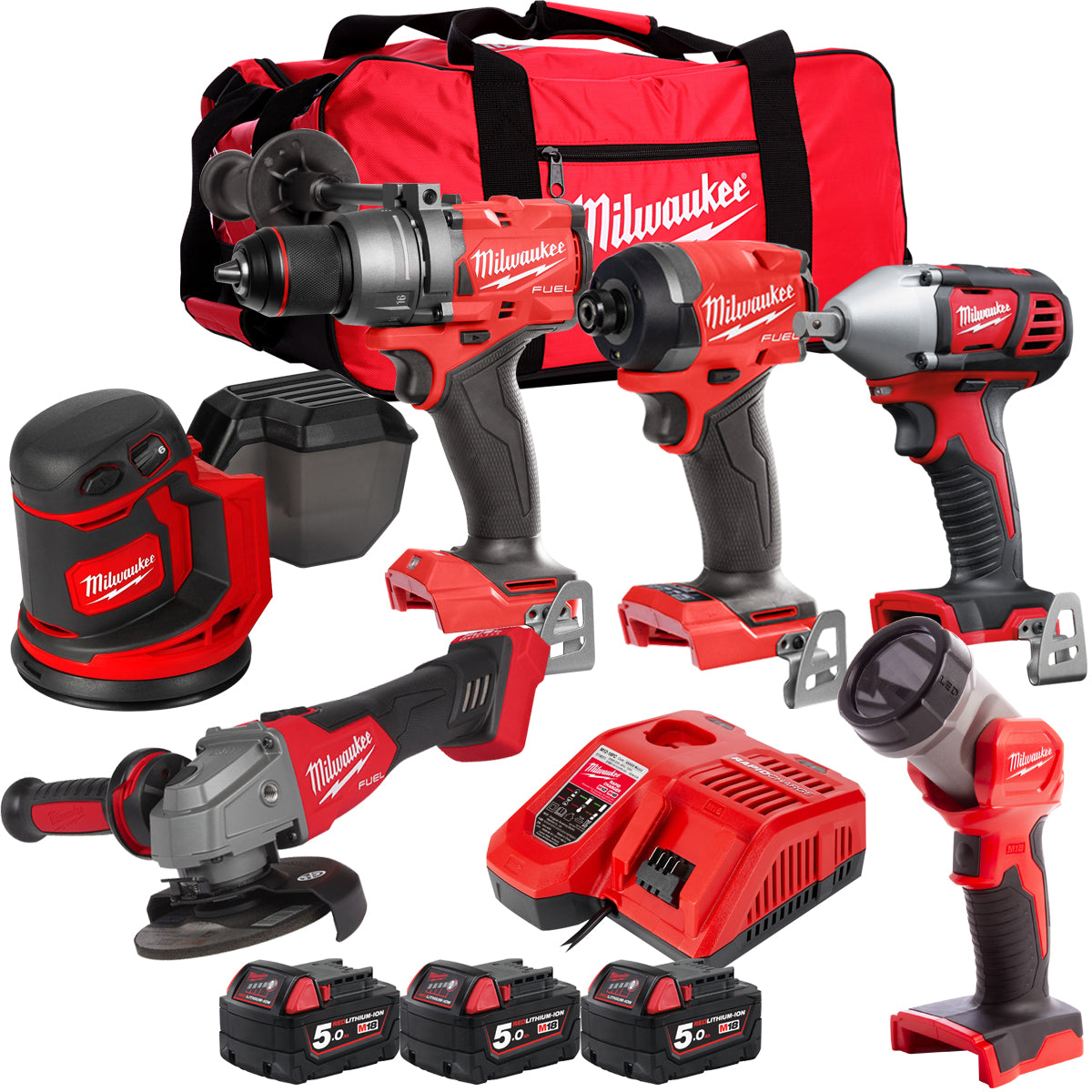 MW 18V 6 Piece Power Tool Kit with 3 x 5.0Ah Batteries T4TKITM-117
