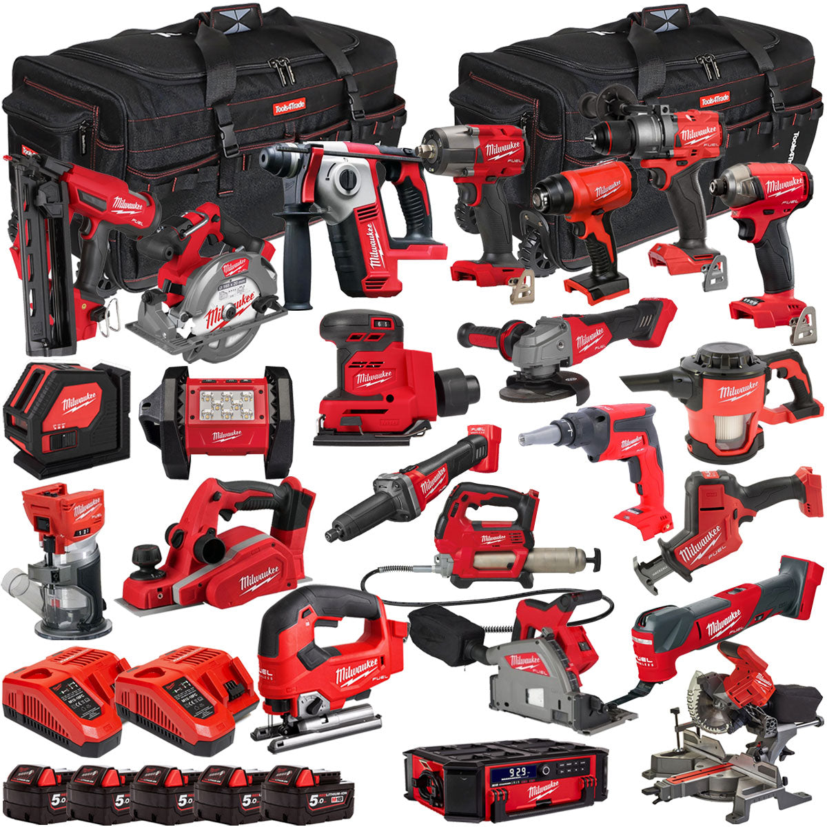 MW 18V 23 Piece Combo Kit with 5 x 5.0Ah Battery & Charger T4TKIT-32215