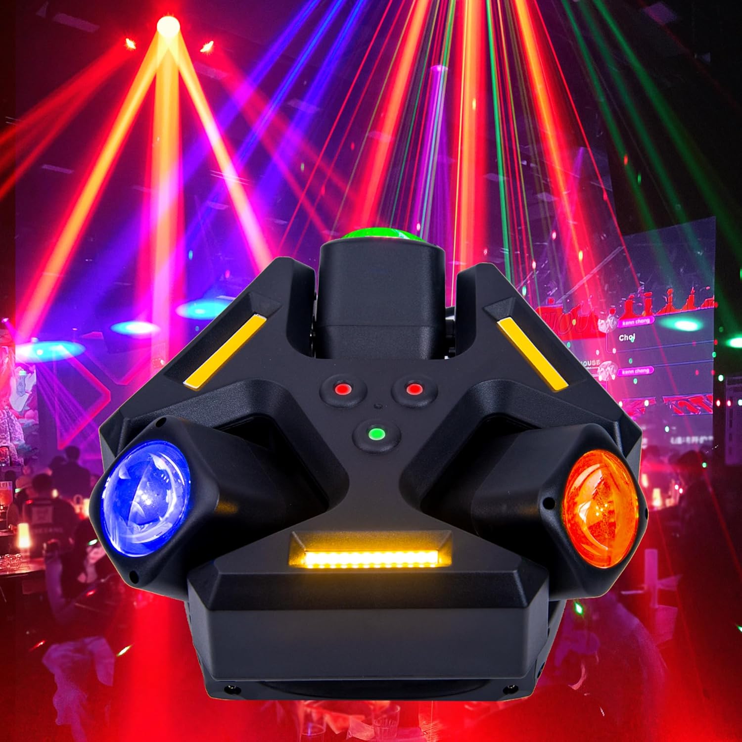 150W RGBW 4-in-1 Moving Head DJ Light with 6 Arms, Remote Control, DMX512, Sound-Activated Rotating Stage Light for Wedding, Club, KTV, Bar, and Party